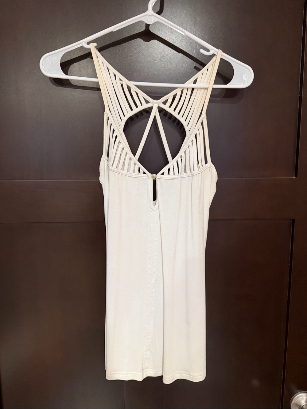 Cream Strappy Back Tank Dress